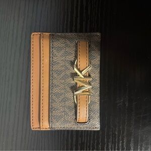 Michael Kors Luxury Brown and Gold Card Holder
